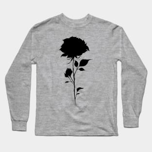 Simple Rose Silhouette Long Sleeve T-Shirt